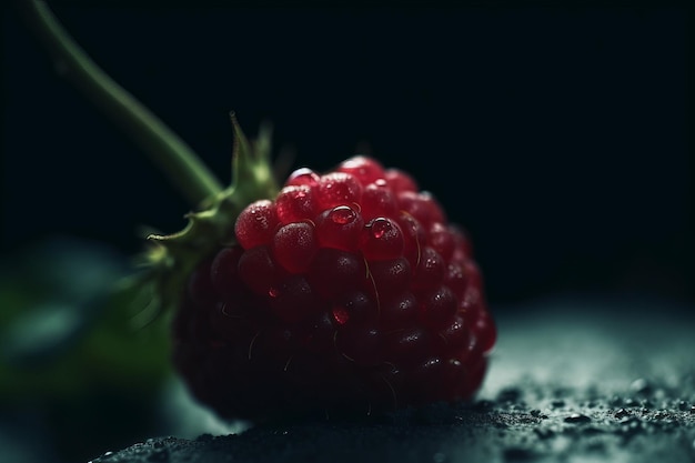 Macro raspberry closeup Generate Ai