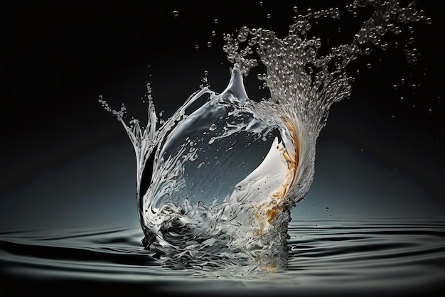 Macro shot of aqua water splash in pure hygiene minimal purity liquid Jets ripple and drops