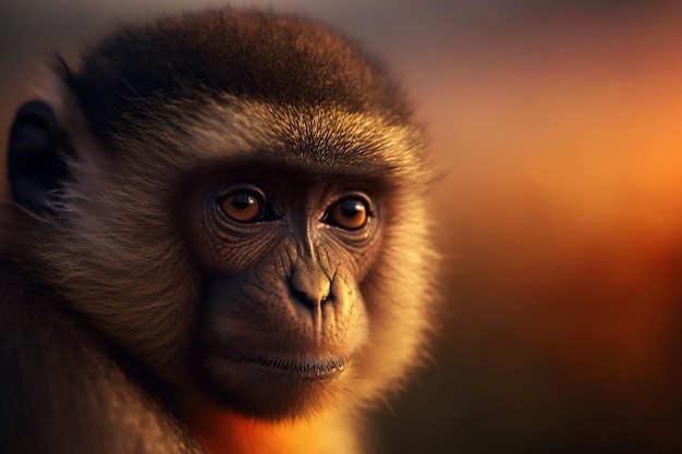 A macro shot captures of a monke ai generated