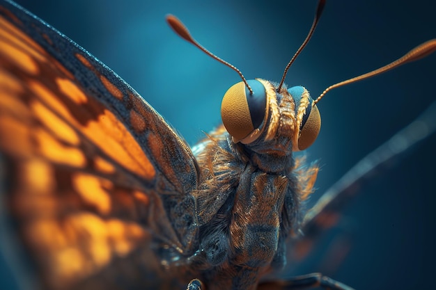 Macro Shot on Front side of butterfly