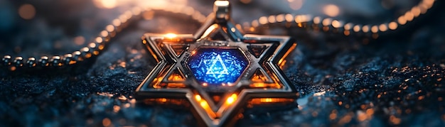 Macro Shot of a Futuristic Menorah Base with Glowing LED Light Strips HighTech Design CloseUp Ph