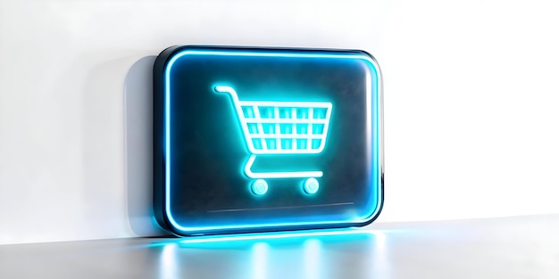 Macro Shot of Glowing Add to Cart Button on Futuristic Ecommerce Website Vibrant Design for Cyb