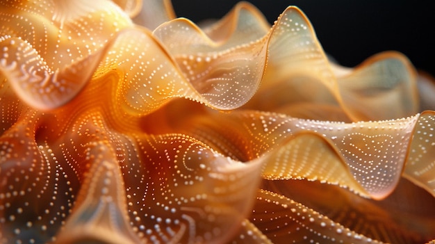 Macro Shot of a Jellyfishs Epidermis Orange Hues Graceful Undulations Earth Day AI Generated