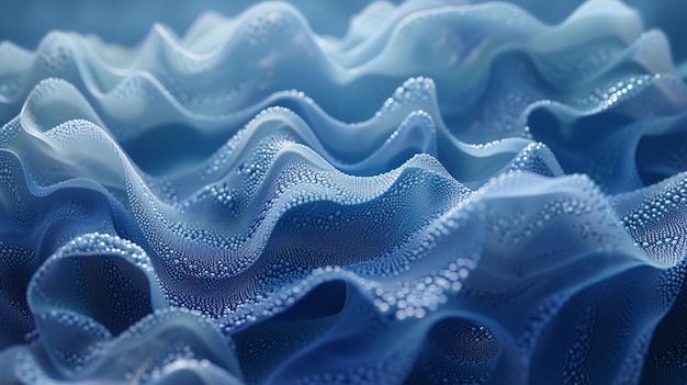 Macro Shot of Jellyfishs Epidermis Rich Blue Hues Graceful Undulations Earth Day AI Generated