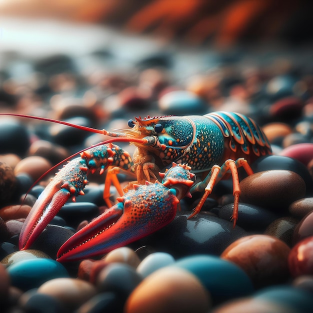 macro shot of lobster shrimp