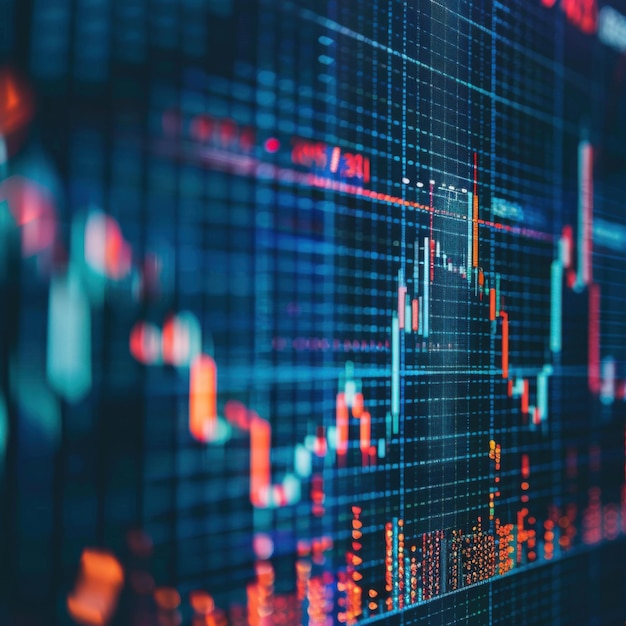 Macro shot of a stock chart plummeting on a digital display highlighted by moody lighting aar 64 Job ID 693ff0221e574e62a6ae112cadf50287