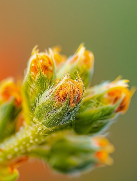 Macro Shot of Vibrant Flower Buds in Bloom