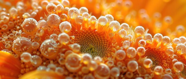 Macro Shot of Vibrant Sunflower Pollen in Natural Light