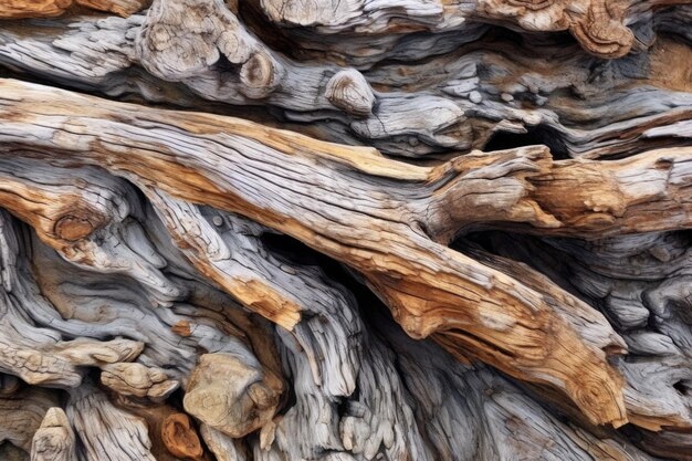 Macro shot of weathered driftwood