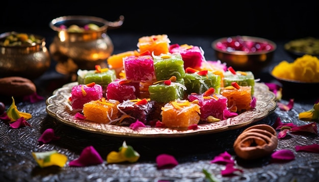 Photo macro shots of traditional sweets made for gudi padwa