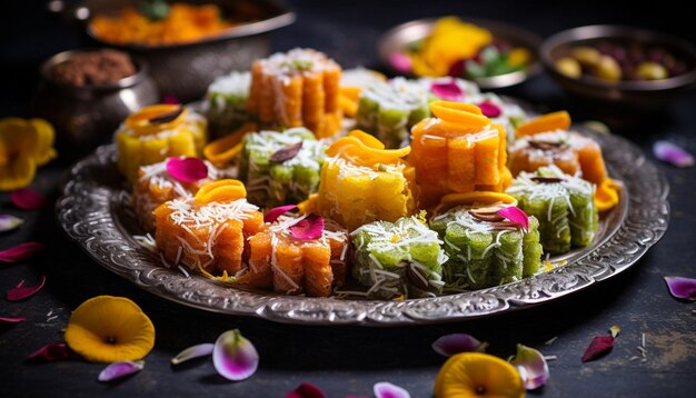 Photo macro shots of traditional sweets made for gudi padwa