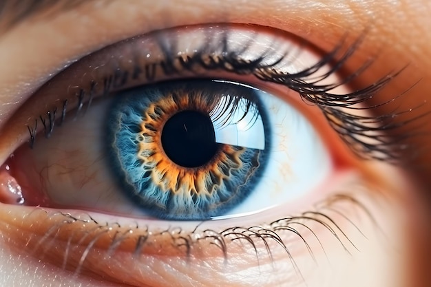 A macro style close up of stunning and intriguing eye pupils Generative AI