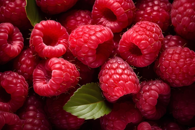 Macro Texture of Raspberry Surface