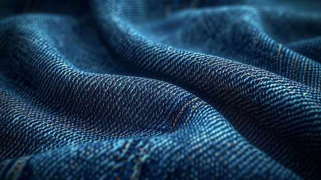 Macro view of blue jeans texture