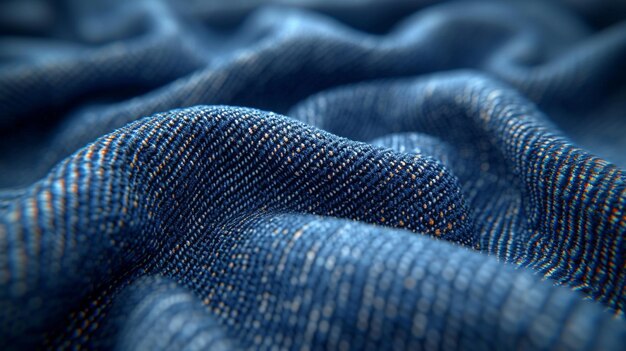 Macro view of blue jeans texture