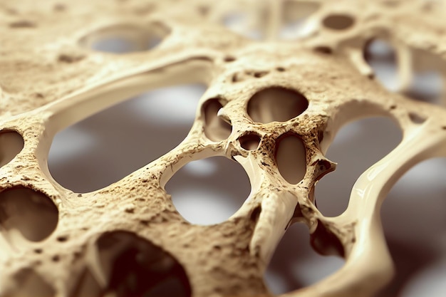 Macro view of bone structure illustration 2D illustration