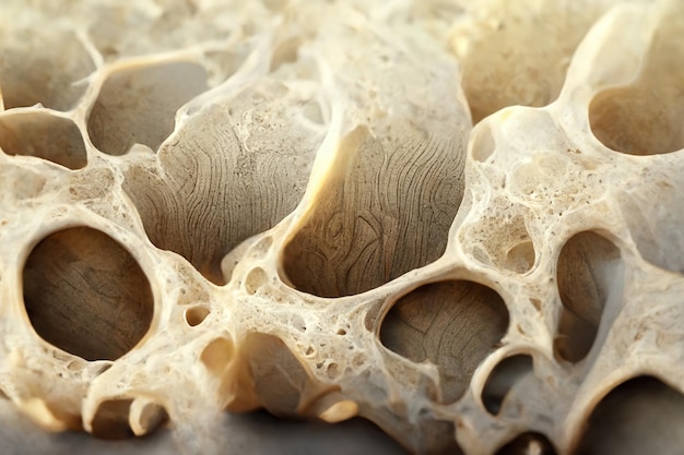 Macro view of bone structure illustration