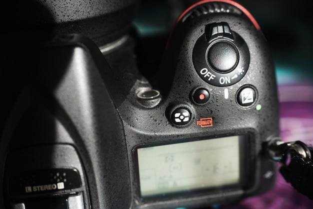 Macro view of a camera shutter button