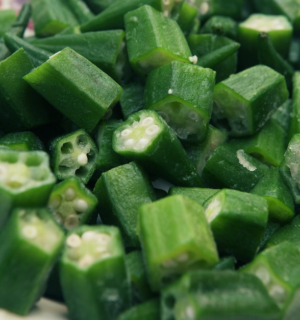 Macro view of okra