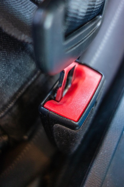 Macro view of a seat belt fastening