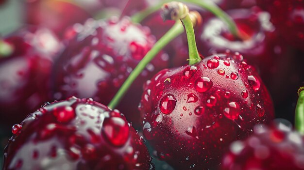 Macro view of some delicious cherries