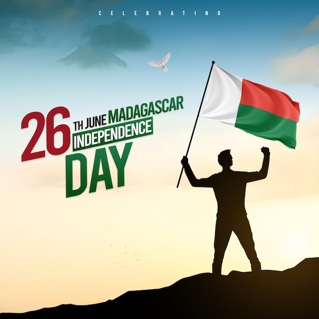 Madagascar independence day 26 june illustration