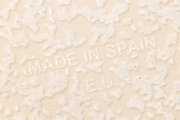 Made in Spain text on the back side of a ceramic tile