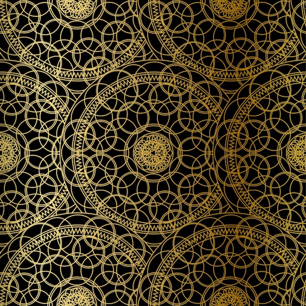 Photo madndala black and gold pattern