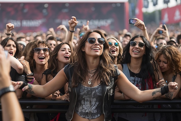 Photo madrid june 30the crowd in a concert at download heavy metal music festival on june 30madridspain