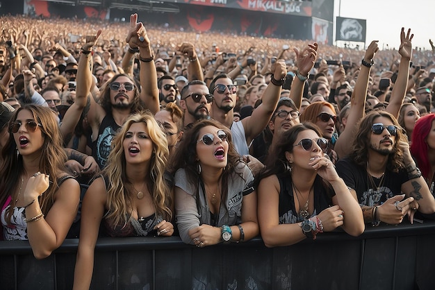 MADRID JUNE 30The crowd in a concert at Download heavy metal music festival on June 30MadridSpain