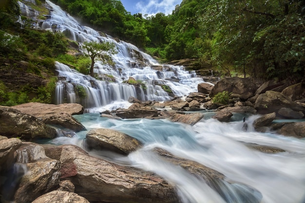 Mae Ya waterfall in Chiang mai in north of Thailand