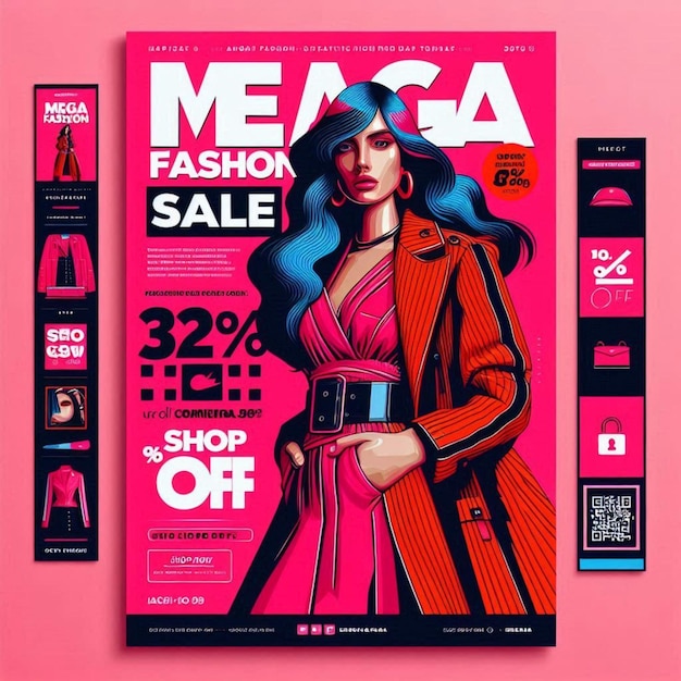 Photo a magazine cover with a woman on the cover that says fashion sale