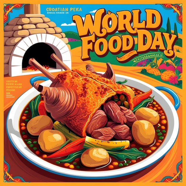 a magazine cover for World Food with a bowl of food on it