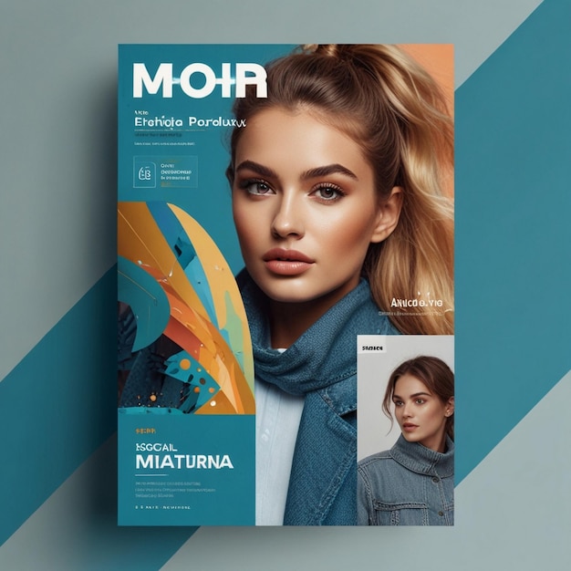 Photo magazine mockup presentation generative ai