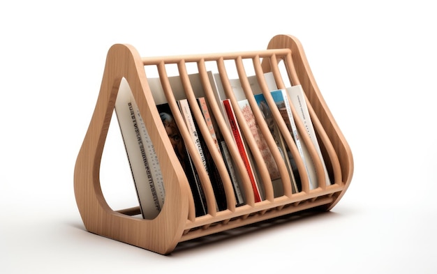 Magazine Rack On White Background