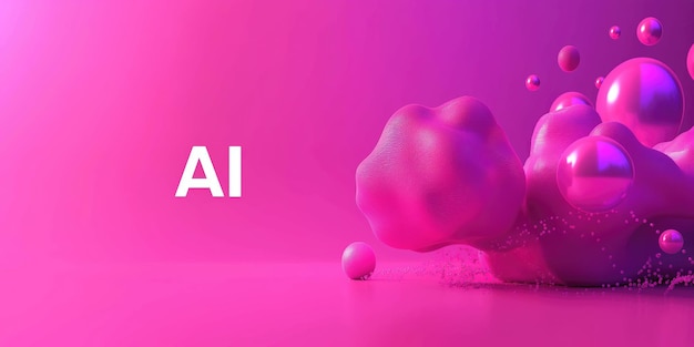 magenta minimalistic Abstract Artificial intelligence Cloud computing Machine learning Technology