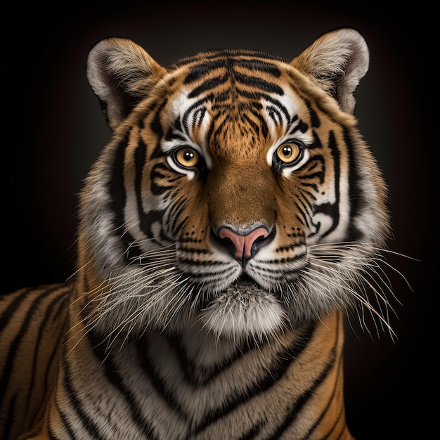 Magestic tiger portrait in studio ultra realistic Generative Ai