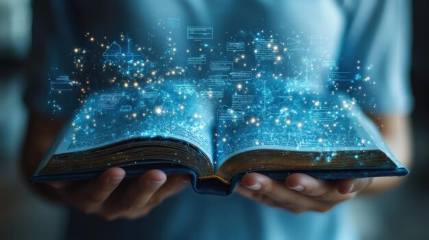 Magic Book The Digital Knowledge Erupts From An Ancient Book