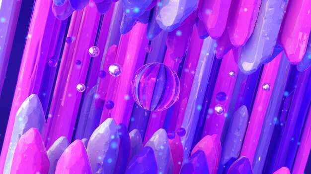 magic crystal purple abstract glass 3D illustration 3D rendering