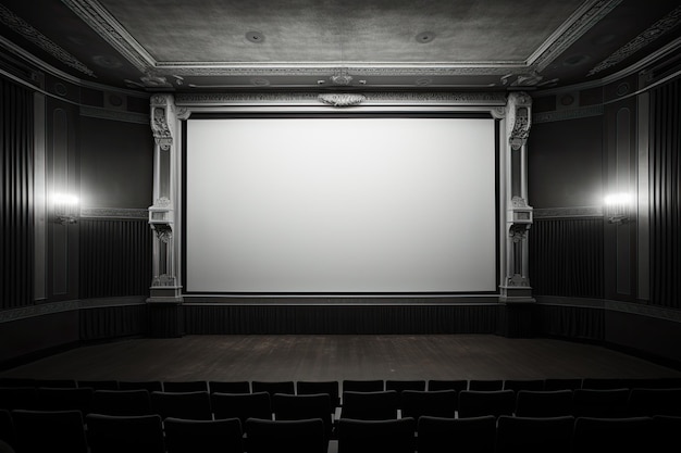 The Magic of an Empty Cinema with a Grand White Screen