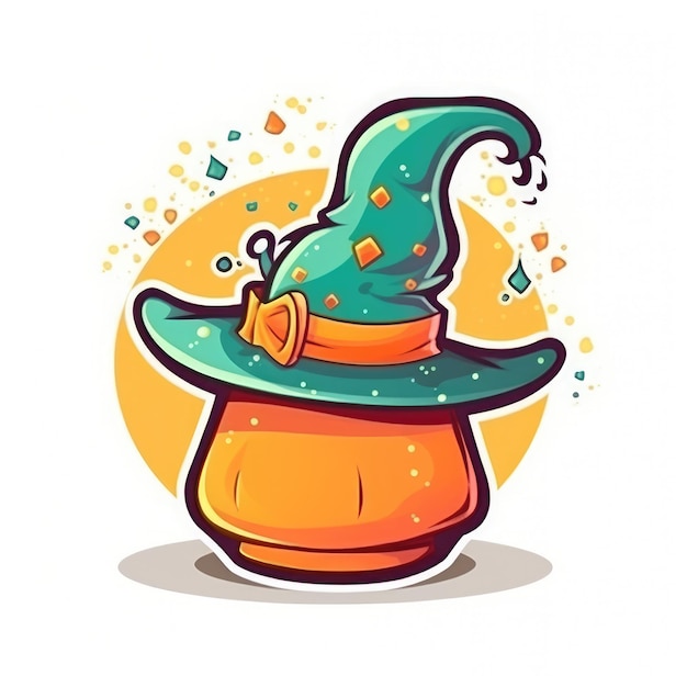 Magic hat sticker isolated ai generated