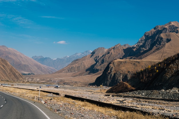 Magic nature and landscape, majestic mountains and hills under the blue sky