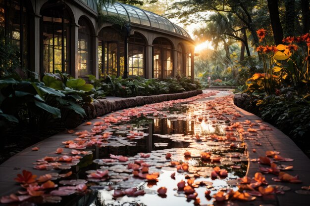 Magic path through the Harry P gardens Orlando generative IA