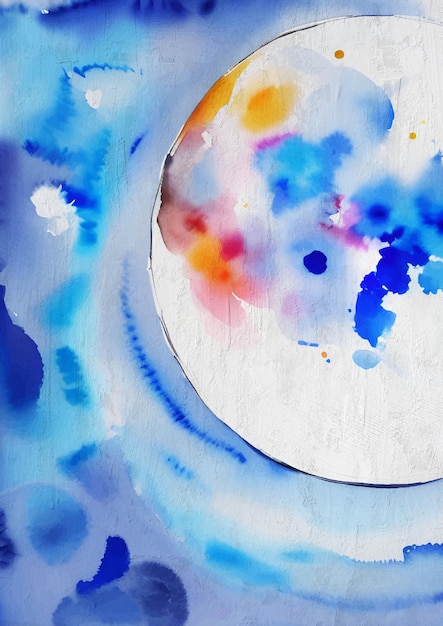 Magic Watercolor Painting of Moon