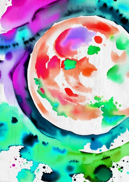 Magic Watercolor Painting of Moon