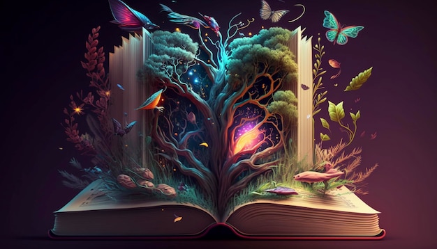 A magical book that contains fantastic stories Generative Ai