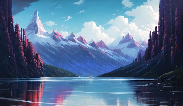 Magical Fantasy Scenic Nature Landscape background trending Ai generated artwork