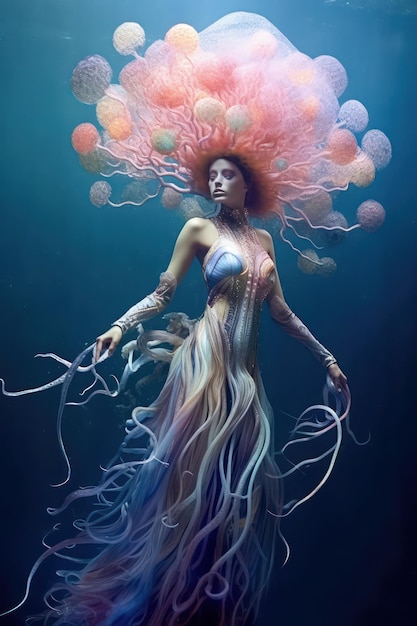 magical fantasy women underwater