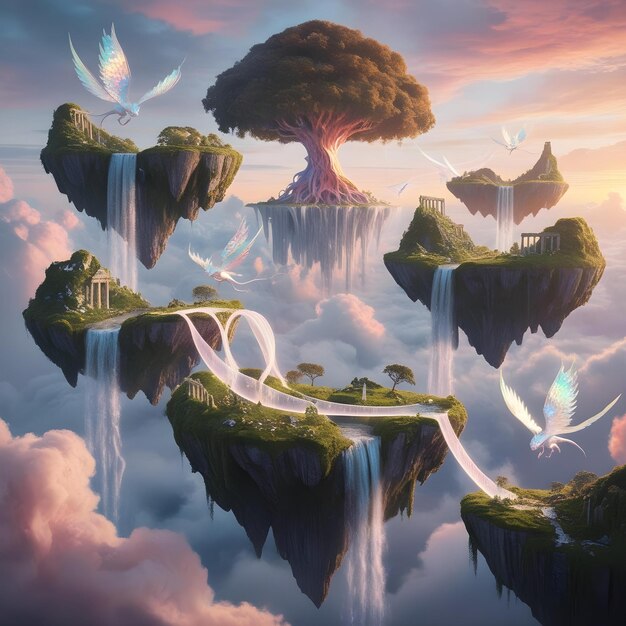 Photo magical floating islands