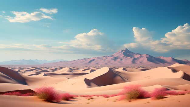 magical landscape of golden sand dune with beautiful sky in Sahara desert